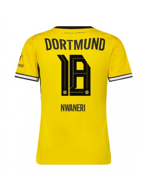 Ženski Nogometna dresi replika Borussia Dortmund Ethan Nwaneri #18 Domači 2026-27 Kratek rokav Ženski Nogometna dresi replika Borussia Dortmund Ethan Nwaneri #18 Domači 2026-27 Kratek rokav